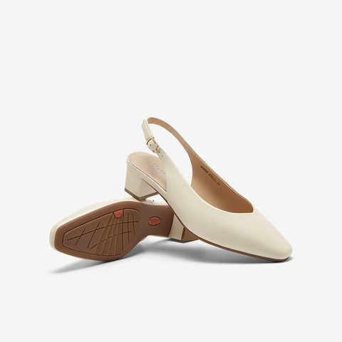 Bata后空凉鞋女2024春商场新款羊皮百搭优雅软底粗跟单鞋668A6AH4