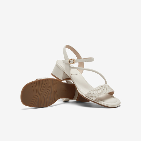 Bata时装凉鞋女2024夏季商场新款百搭羊皮优雅一字带凉鞋AVR08BL4