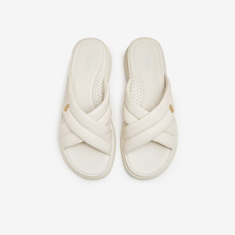 Bata外穿拖鞋女2024夏季商场新款羊皮百搭厚底休闲凉拖鞋AYL05BT4