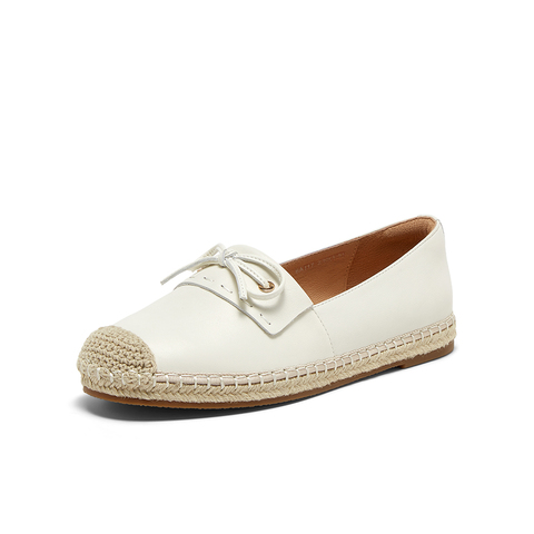 Bata渔夫鞋女2025春季商场新款牛皮通勤舒适百搭一脚蹬6A117AA5