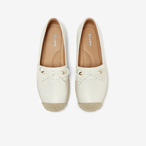 Bata渔夫鞋女2025春季商场新款牛皮通勤舒适百搭一脚蹬6A117AA5