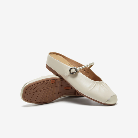 Bata穆勒拖鞋女2025春商场新款羊皮牛皮软底一脚蹬包头拖AUU03AH5