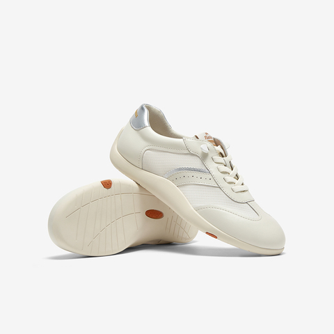 Bata小白鞋女2025夏商场新款牛皮厚软底透气休闲运动板鞋ALI33BM5