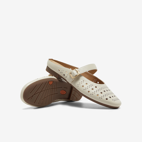 Bata包头凉拖女2025夏商场新款英伦风羊皮软底百搭穆勒鞋USD02BH5