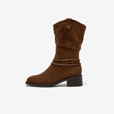 自由狂想西部靴-棕色