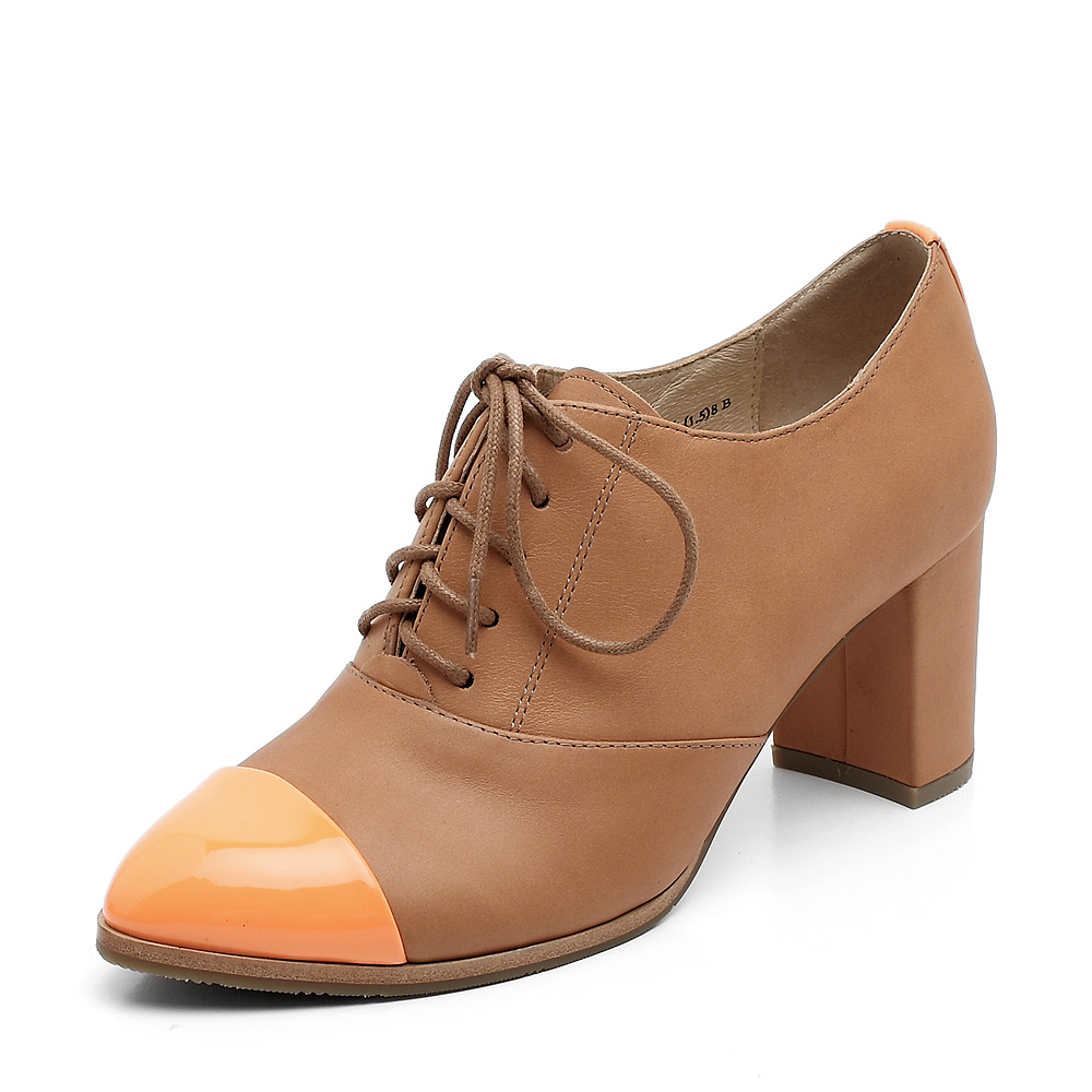 BELLE/百丽 及踝靴秋季橙色打蜡牛/橙色胎牛漆女单鞋 BVBY6CM2