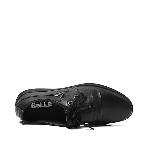 BELLE/百丽春季专柜同款黑色小牛皮男皮鞋39M03AM3