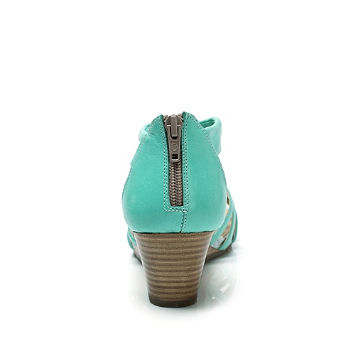 BELLE/百丽夏季绿色/银色混合材料女凉鞋3RMB4BL3