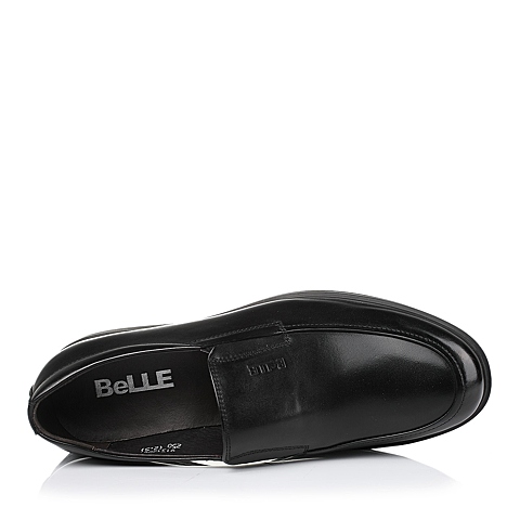 BELLE/百丽秋季黑色牛皮男单鞋91312CM3婚鞋系列