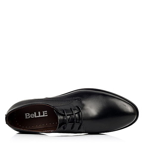 BELLE/百丽秋季专柜同款黑色牛皮男皮鞋1YB01CM3