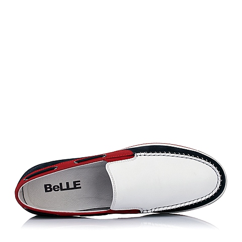 Belle/百丽夏季专柜同款牛皮时尚撞色男单鞋2QP02BM4