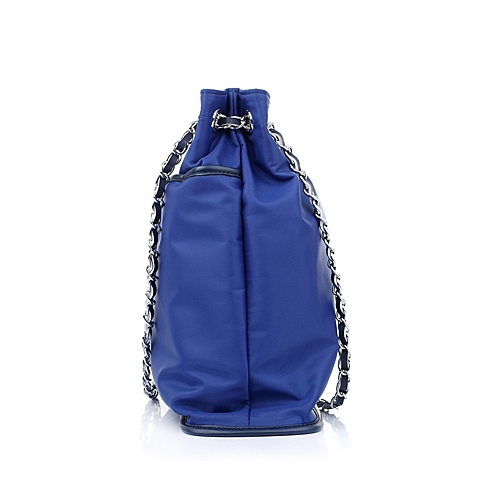 BELLE/百丽箱包蓝色化纤布单肩手袋C1111AX5