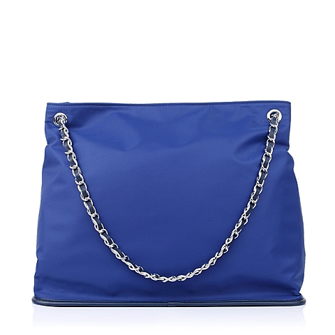 BELLE/百丽箱包蓝色化纤布单肩手袋C1111AX5