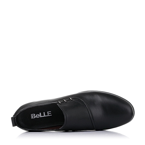 Belle/百丽春季专柜同款黑色牛皮男皮鞋3LL02AM5