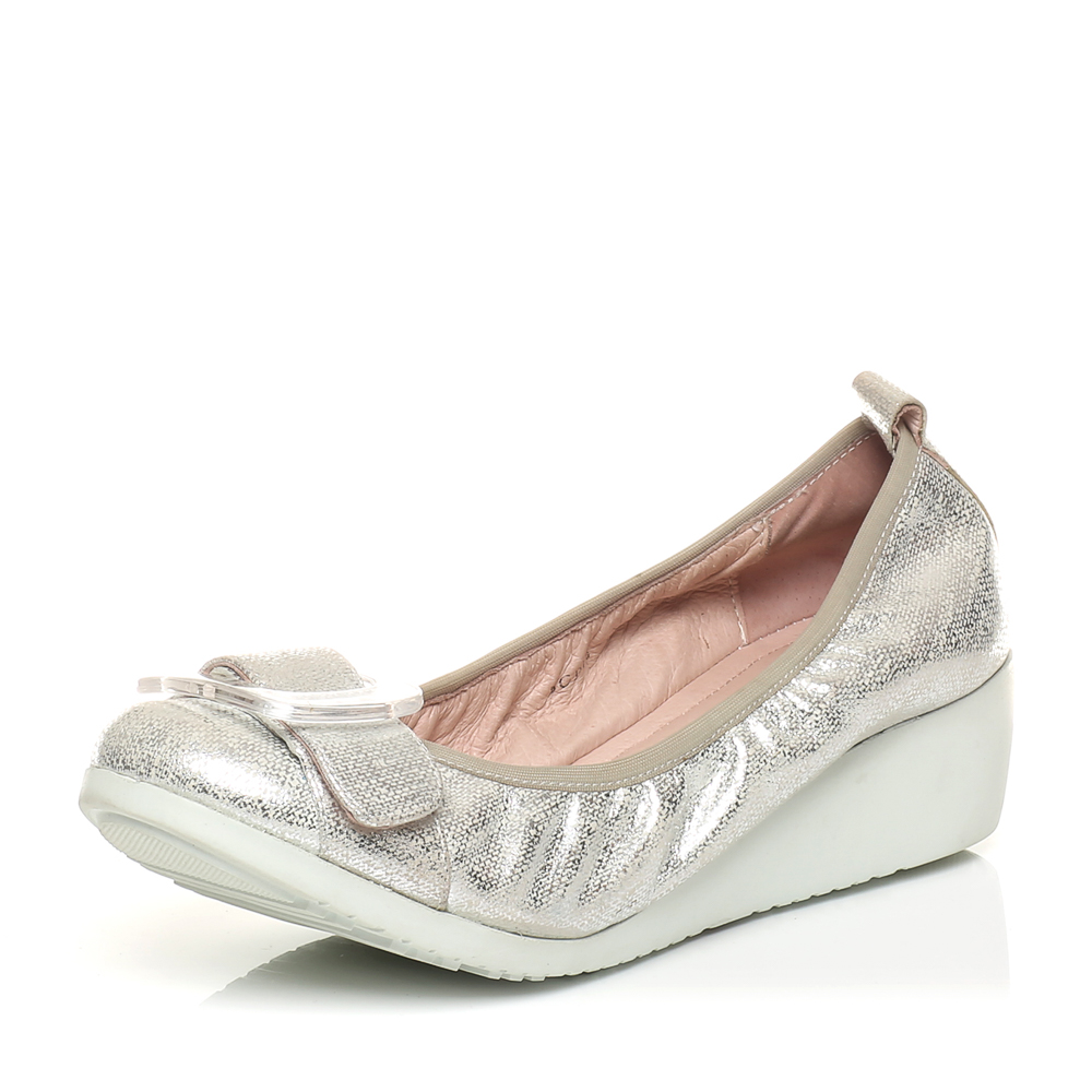 Belle/百丽春季专柜同款银色羊皮浅口女单鞋BGP03AQ5