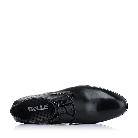 BELLE/百丽春季专柜同款黑色牛皮男皮鞋3QR01AM5