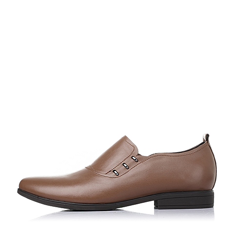 BELLE/百丽春季专柜同款棕色牛皮男皮鞋3LL02AM5