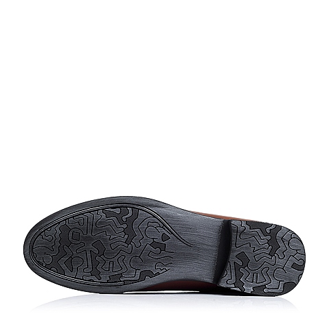 BELLE/百丽秋季专柜同款棕色牛皮商务男单鞋3UF01CM5