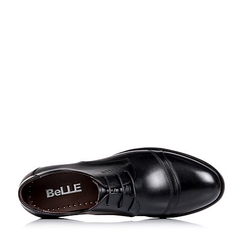 Belle/百丽秋季专柜同款黑色牛皮商务正装男单鞋3UX01CM5