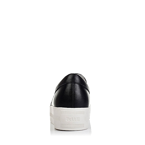BELLE/百丽秋季专柜同款黑色编织牛皮革女单鞋BEH24CM5