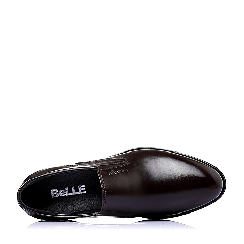 BELLE/百丽春季专柜同款棕色牛皮商务正装男单鞋3QK02AM5