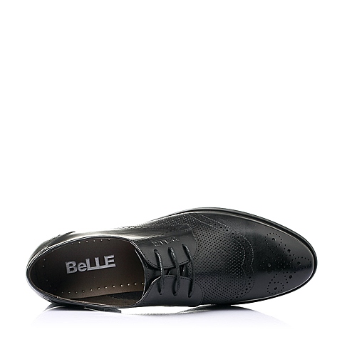 BELLE/百丽夏季专柜同款黑色牛皮时尚商务正装儒雅男皮鞋3SD01BM5