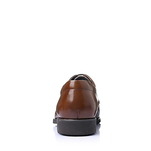 BELLE/百丽夏季专柜同款棕色牛皮男鞋3SE01BM5