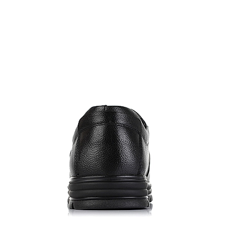 BELLE/百丽秋专柜同款黑牛皮男单鞋3VW01CM5