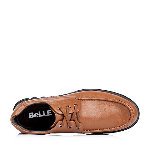 BELLE/百丽冬季专柜同款棕色小牛皮男单鞋33501DM5