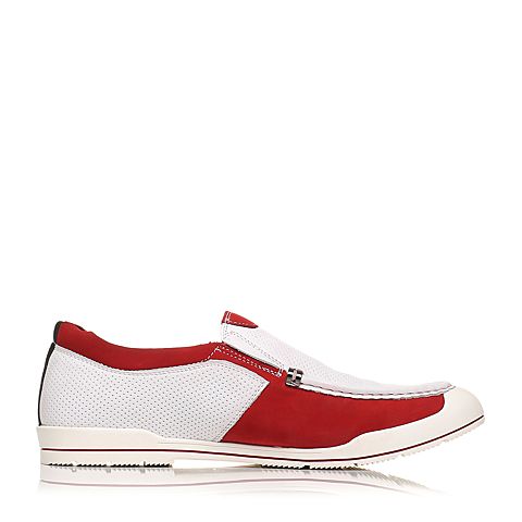 BELLE/百丽夏季专柜同款红色磨砂牛皮男皮鞋3SL02BM5