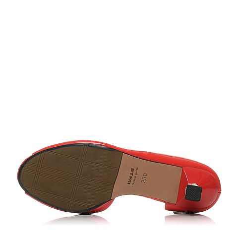 BELLE/百丽春季专柜同款红色漆皮牛皮女凉鞋3E5A8AU5