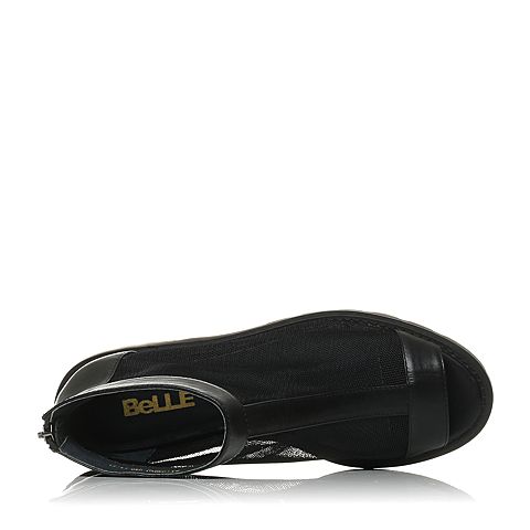 BELLE/百丽夏季专柜同款黑色网布/牛皮女凉靴P5B1DBB5