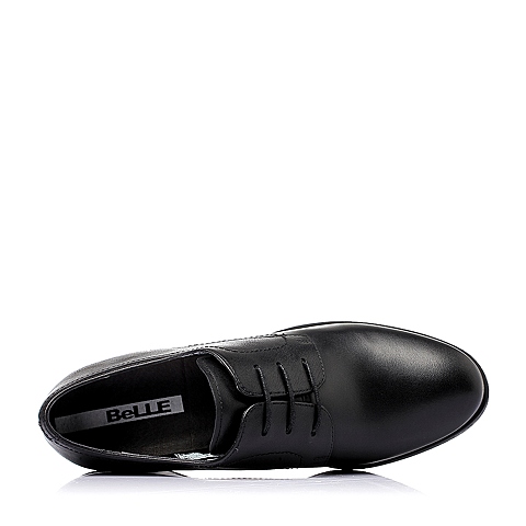 BELLE/百丽春季专柜同款黑色牛皮革女鞋BBQC3AM6