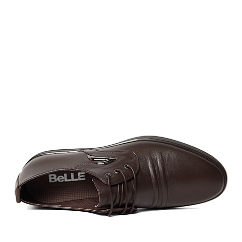 BELLE/百丽春季专柜同款棕色牛皮男单鞋3ZT01AM6  专柜1