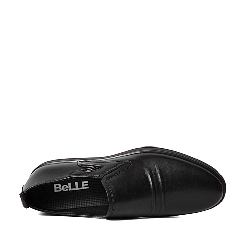 BELLE/百丽春季专柜同款黑色牛皮男休闲鞋3ZT02AM6
