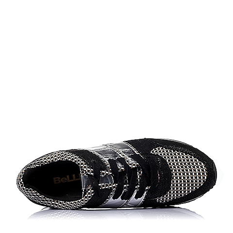 BELLE/百丽春季黑色布纹超纤时尚休闲女单鞋Q-99HAM6