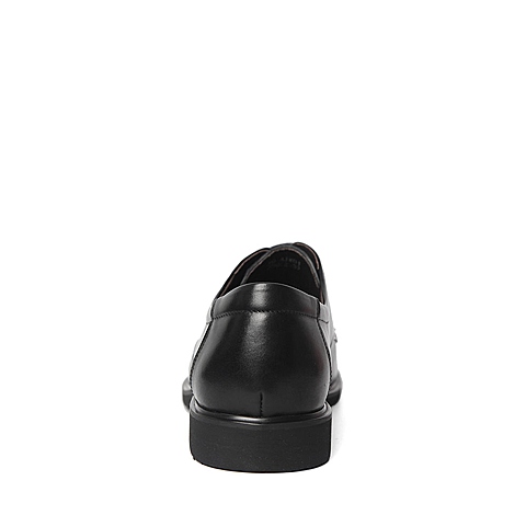 BELLE/百丽春季专柜同款黑色商务休闲牛皮革男单鞋4JW01AM6