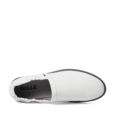 BELLE/百丽春专柜同款白色牛皮潮流时尚经典男皮鞋3ZZ01AM6