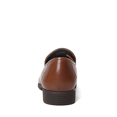 BELLE/百丽春专柜同款棕色牛皮时尚商务儒雅男皮鞋4JR01AM6