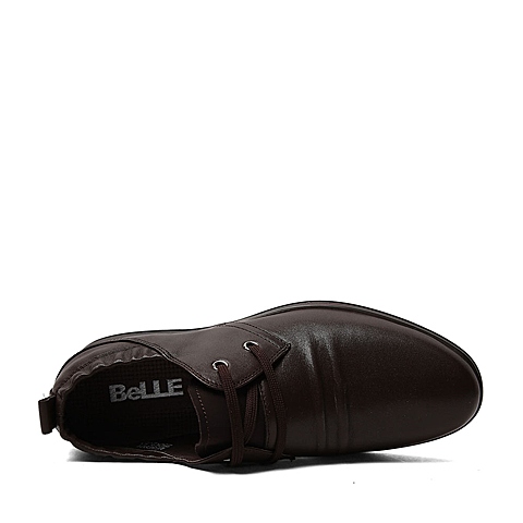 BELLE/百丽春季专柜同款棕色牛皮男单鞋3ZS01AM6  专柜1