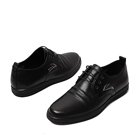 BELLE/百丽春季专柜同款黑色牛皮男单鞋3ZT01AM6  专柜1