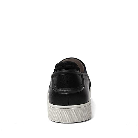 BELLE/百丽春季专柜同款黑色贴网亮片布男单鞋38421AM6