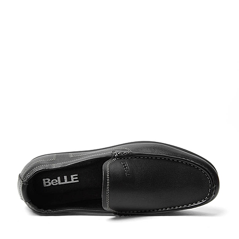 BELLE/百丽夏季专柜同款黑色牛皮男皮鞋4KJ01BM6