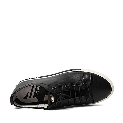 BELLE/百丽夏季专柜同款黑色牛皮男休闲鞋4LQ01BM6