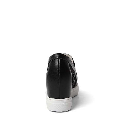 BELLE/百丽春季专柜同款黑色网布/牛皮革满帮女单鞋Q3L1DAM6