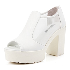 Belle/百丽夏季专柜同款白网布女凉鞋BIU30BL6