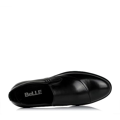 BELLE/百丽秋专柜同款黑色商务正装牛皮革男鞋4NF22CM6