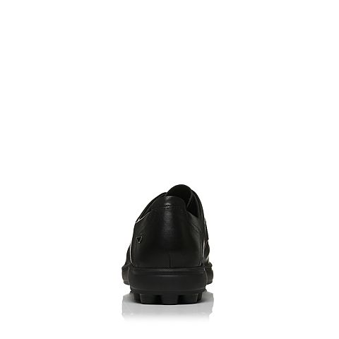 BELLE/百丽秋季专柜同款黑色牛皮革男休闲鞋4MJ01CM6