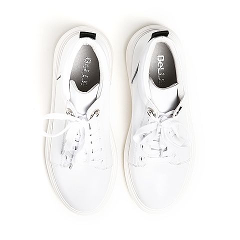 BELLE/百丽冬专柜同款白色牛皮女休闲靴Q6T1DDD6