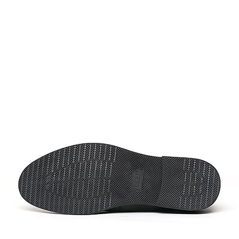 BELLE/百丽冬专柜同款黑色牛皮革男皮靴4NS01DD6